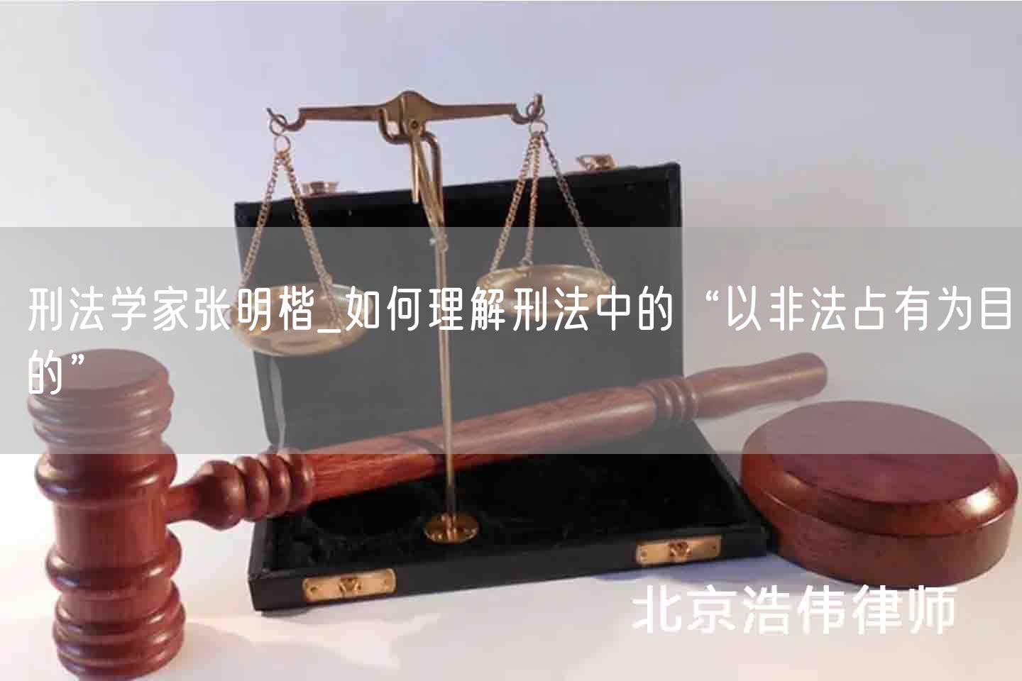 刑法学家张明楷_如何理解刑法中的“以非法占有为目的”